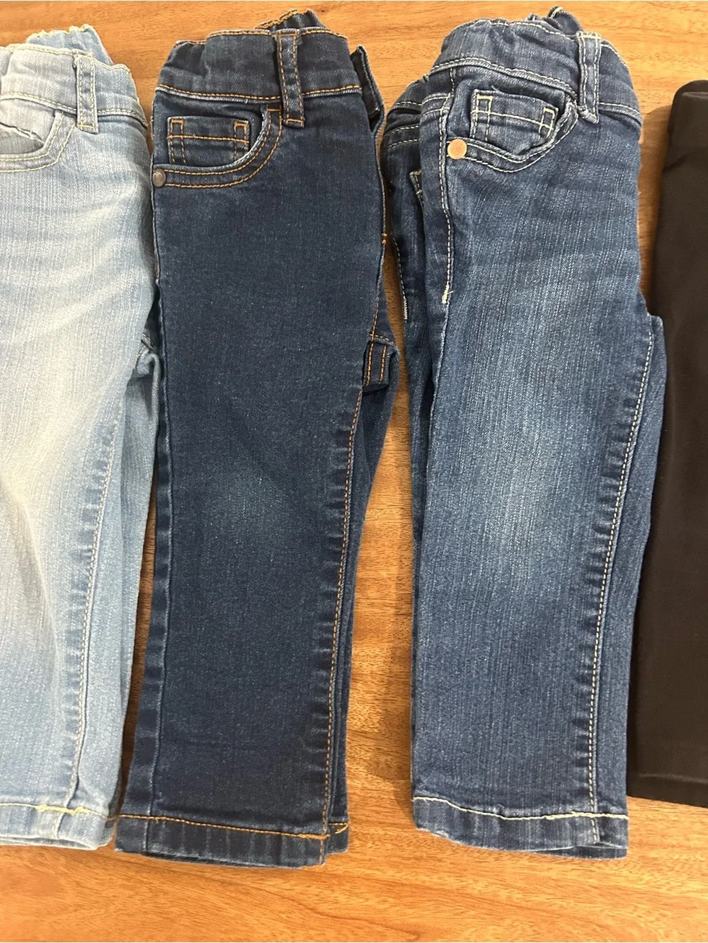 The Children's Place Girls' Mixed Denim & Black Bottoms - Blue & Black